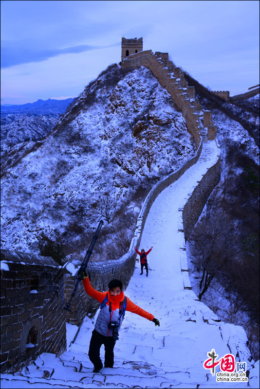 北京金山岭长城：雪中的长城等你来